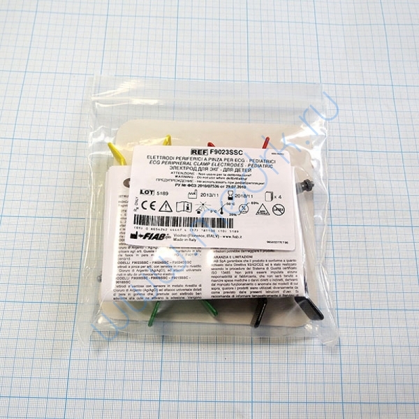 Электрод конечностный педиатрический с винтом и зажимом (4 шт.упаковка) F9024/RU23-SSC Fiab  Вид 2