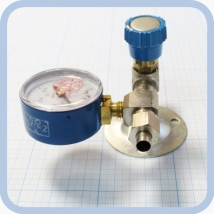 Вентиль медицинский с манометром на вход (клапан запорный К-1101-16) для кислорода, закиси азота   Вид 4