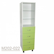 Шкаф одностворчатый медицинский М202-021 с выдвижными ящиками  Вид 1