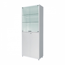 Шкаф двустворчатый ШМ-02-МСК (800х400х1750) двухсекционный, стекло/металл