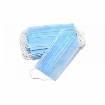 Маска медицинская одноразовая трехслойная голубая (50 штук в упаковке)