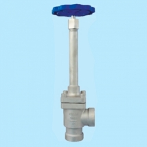 Запорный угловой клапан криогенный типа DJZ-40A с длинным штоком. PN50